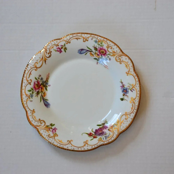 Vintage  Hand Painted Floral Porcelain Dish - Picture 2 of 8